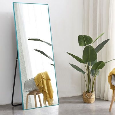 Mercury Row Glendale Heights Full Length Mirror Metal in Blue, Size 65.0 H x 22.0 W x 1.2 D in | Wayfair | Home Decor