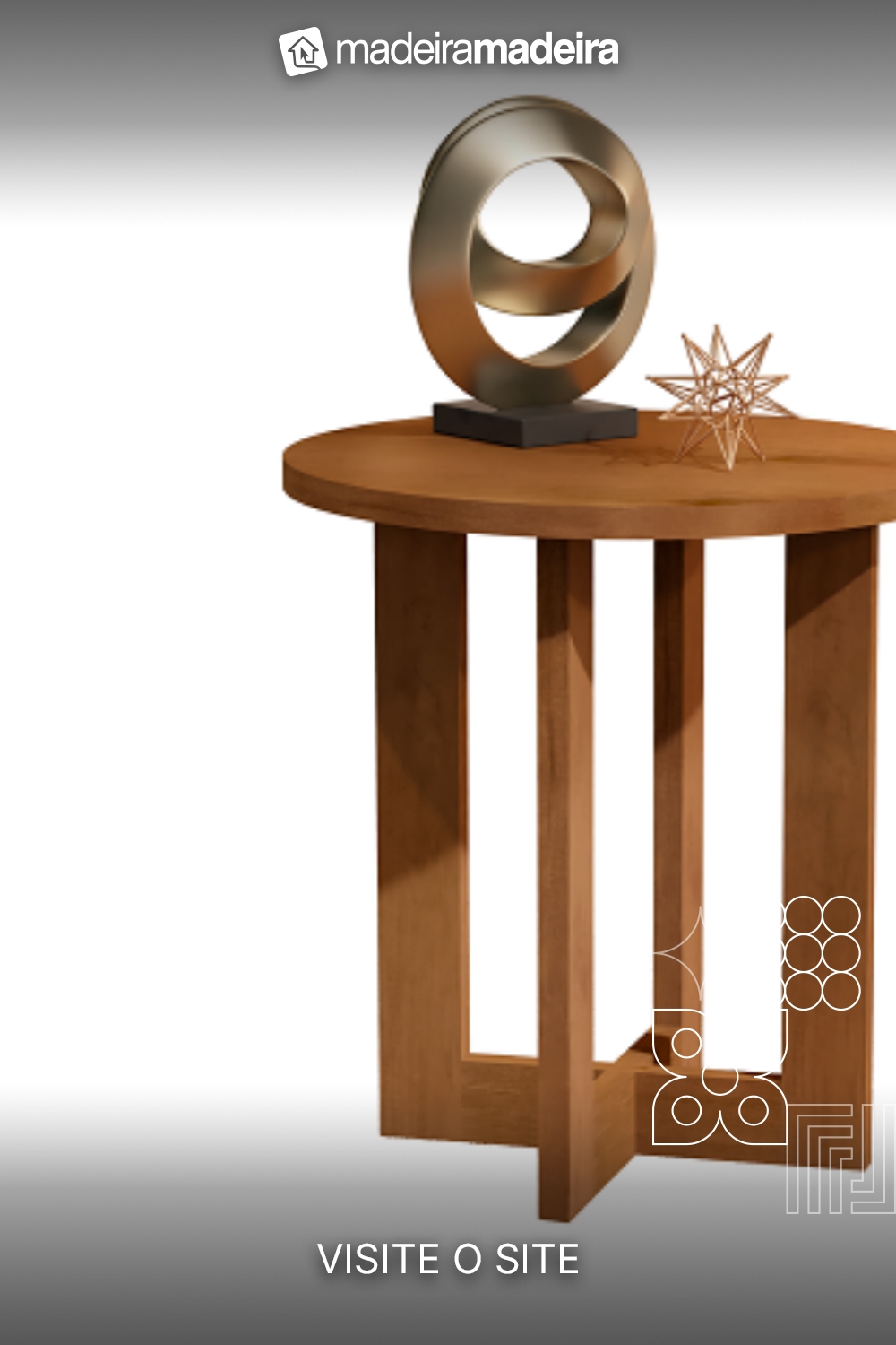 Mesa de Apoio/Lateral JB 8002 - Caramelo - JB Bechara