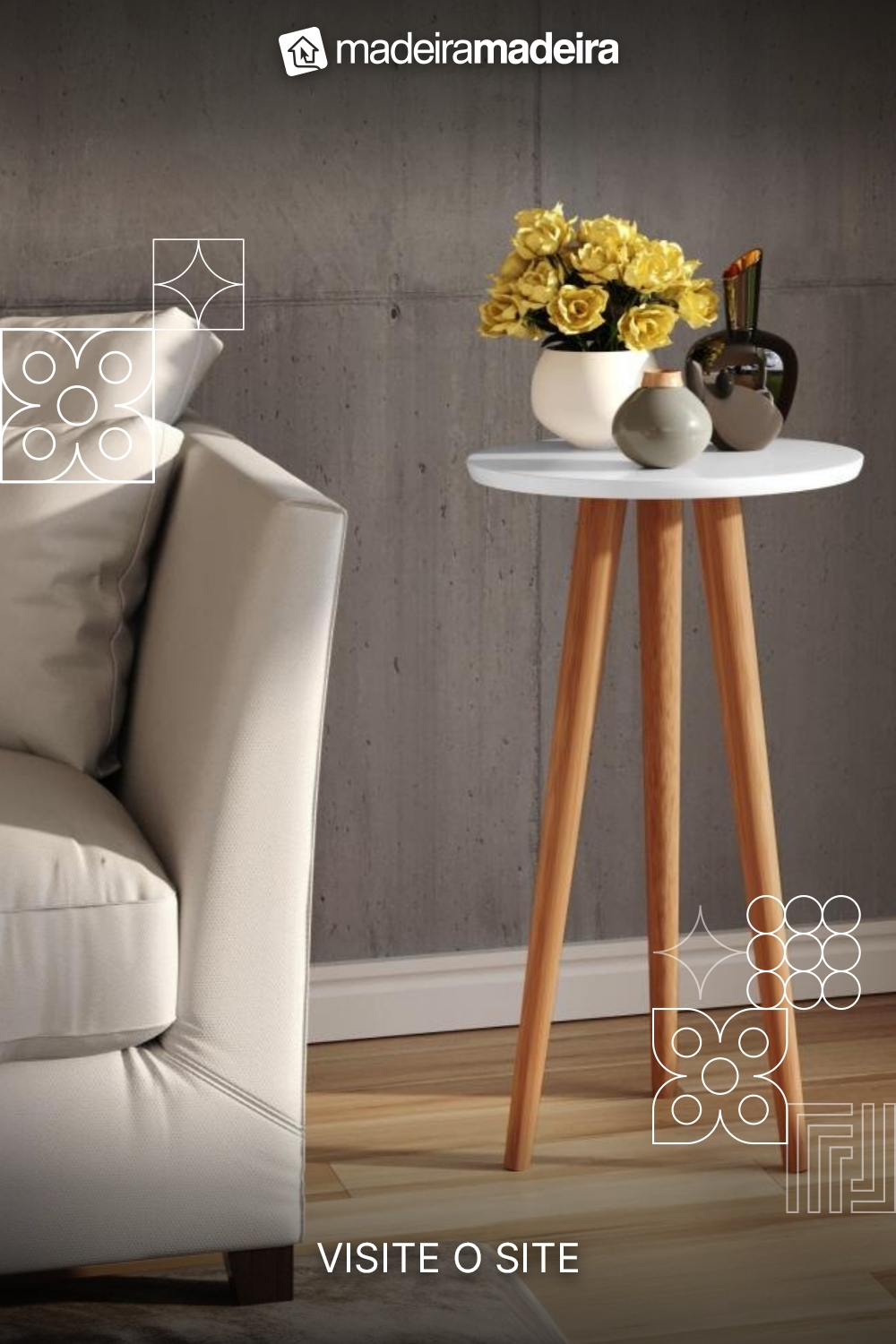 Mesa de Apoio Retr Cissa - Branco Brilho - Compre Aqui