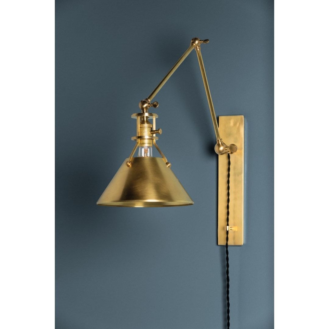 Metal No.2 1-Light Swing Arm Wall Sconce - Aged/Antique Distressed Bronze