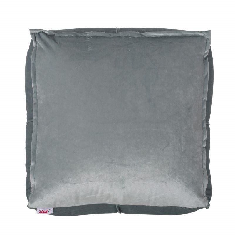 Nakisha Modern Glam Velvet Square Bean Bag Ottoman, Seafoam Blue by Noble House