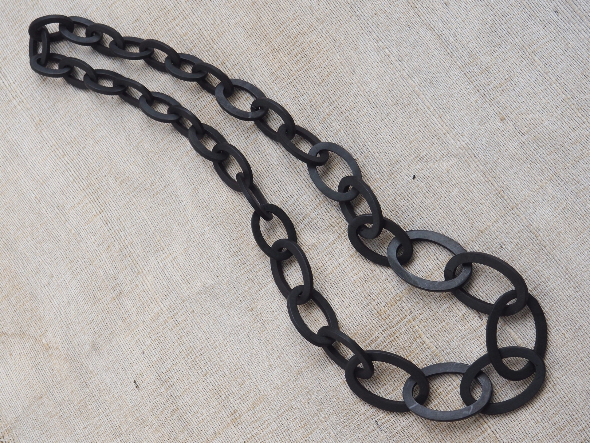 "Natural Buffalo Horn Necklace 33\" Long Chain N2.4"