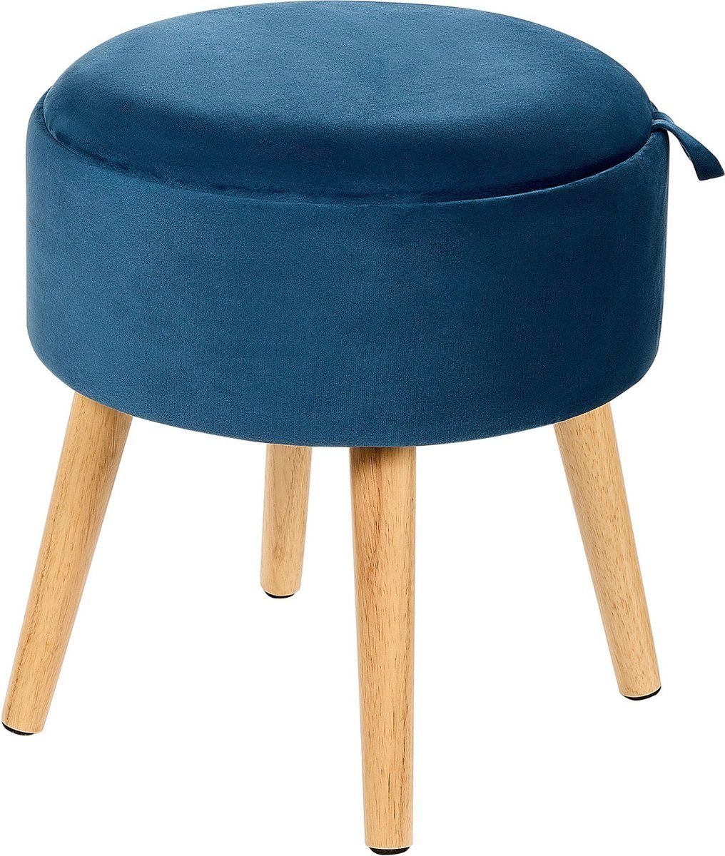 NEELY - Hocker - Blauw - Fluweel