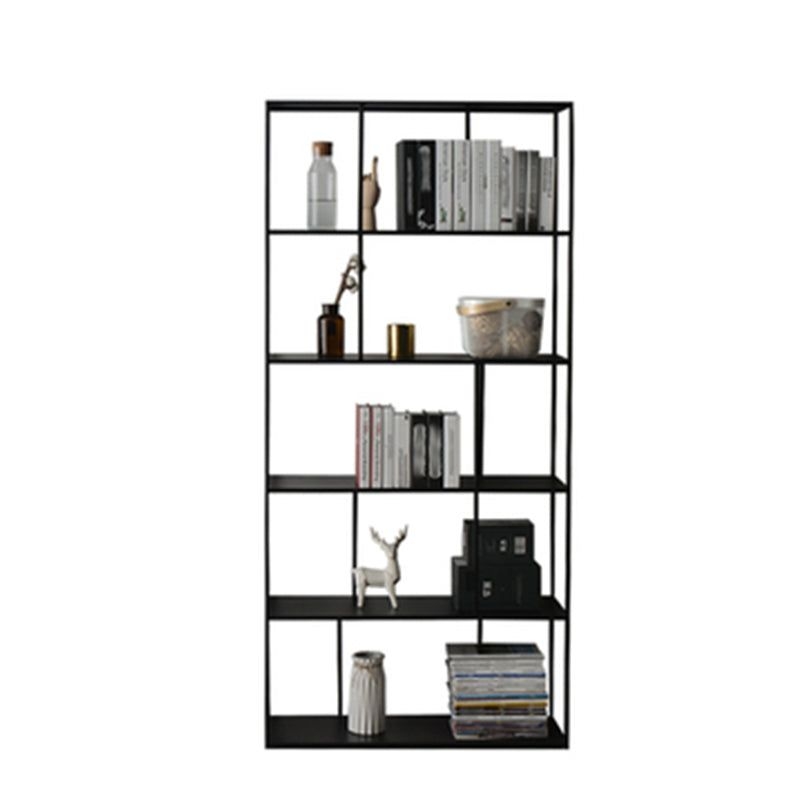 Open Back Bookshelf Glam Style Bookshelf for Study Room and Home Office - 35.4L x 11.8W x 76.8H / Black