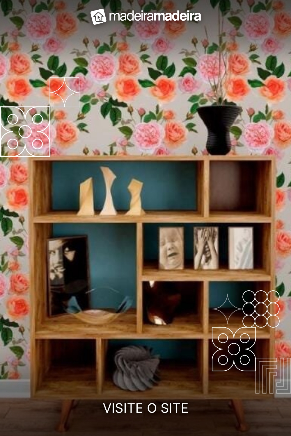 Papel de Parede Adesivo Floral Rosas N013185 Rolo 0,58x3M