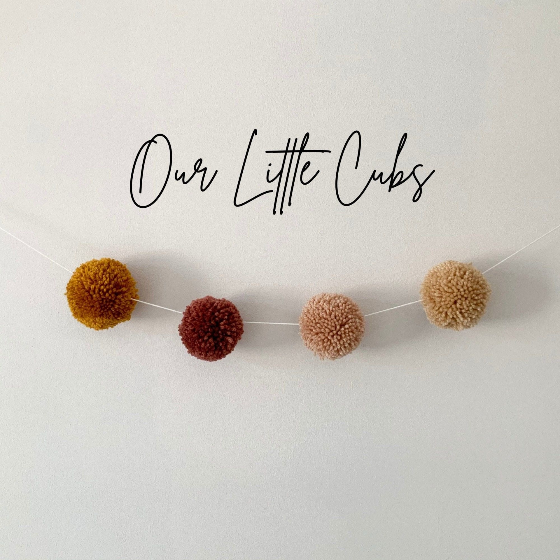 Pom pom Garland - Pumpkin, Rustic Pink, Champagne + Biscuit / Custom Nursery Decor / Nursery Wall Hanging / Children's Room Decoration