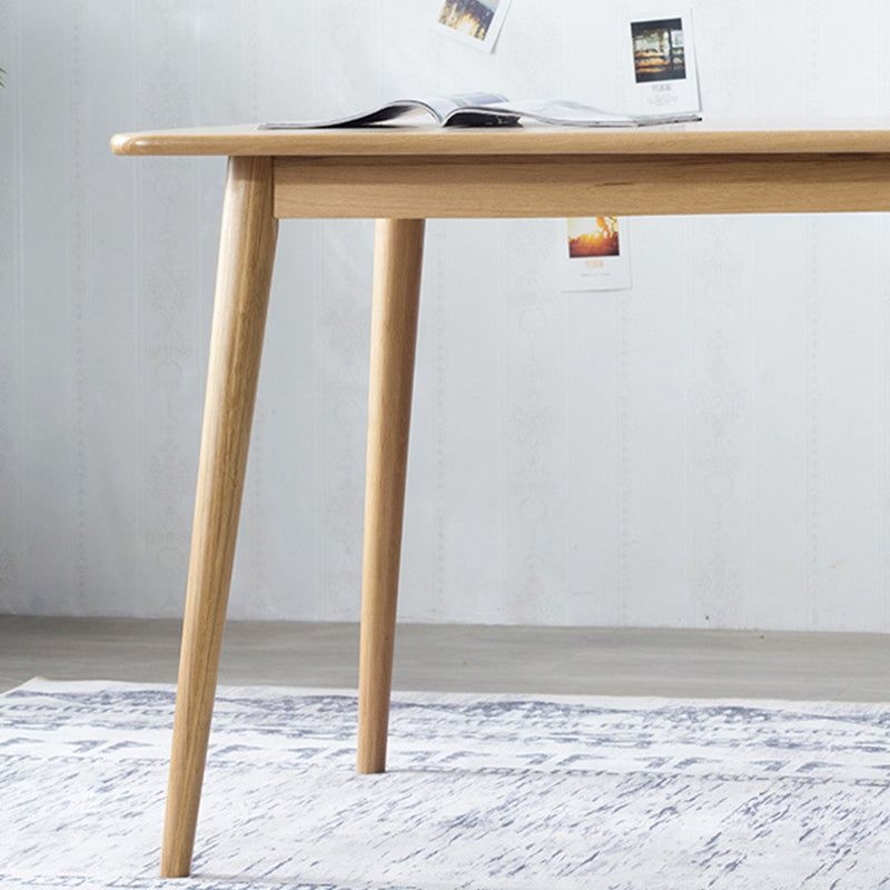 Rectangle White Oak Solid Wood Table Modern Dining Table with 4 Legs for Restaurant - Natural / 63L x 31.5W x 29.5H / Without Chairs