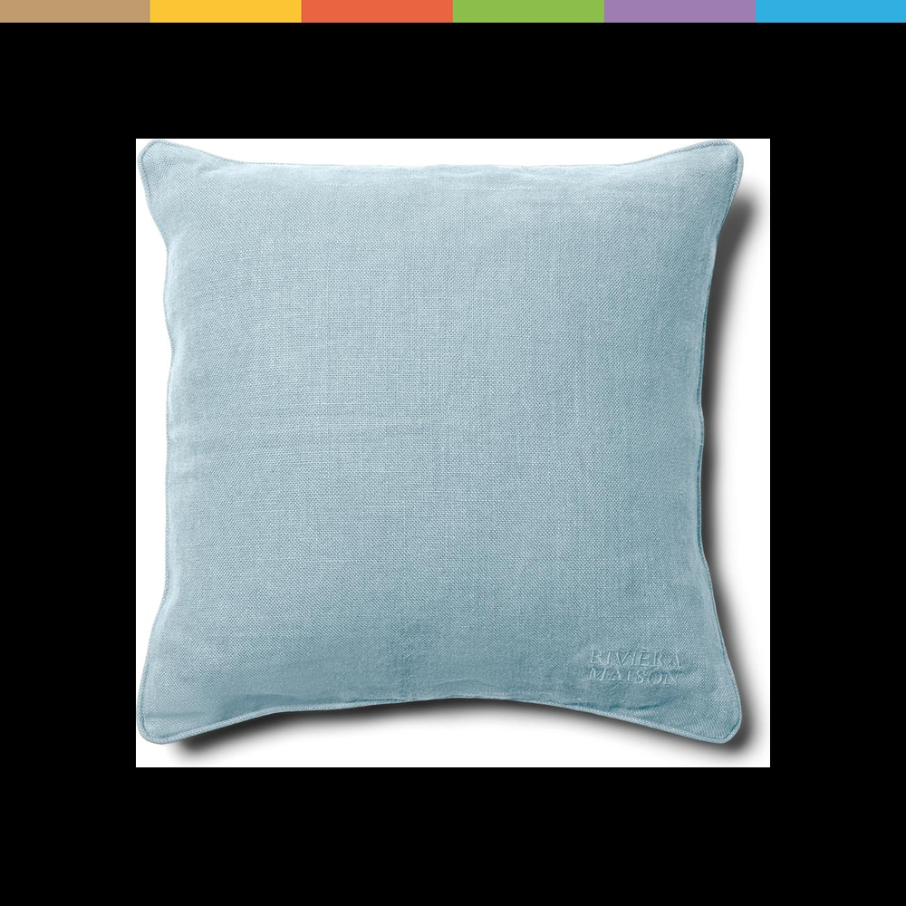 Rivira Maison, Dekokissen, Verona Linen Pillow Cover light blue 50x50 (50 x 50 cm)