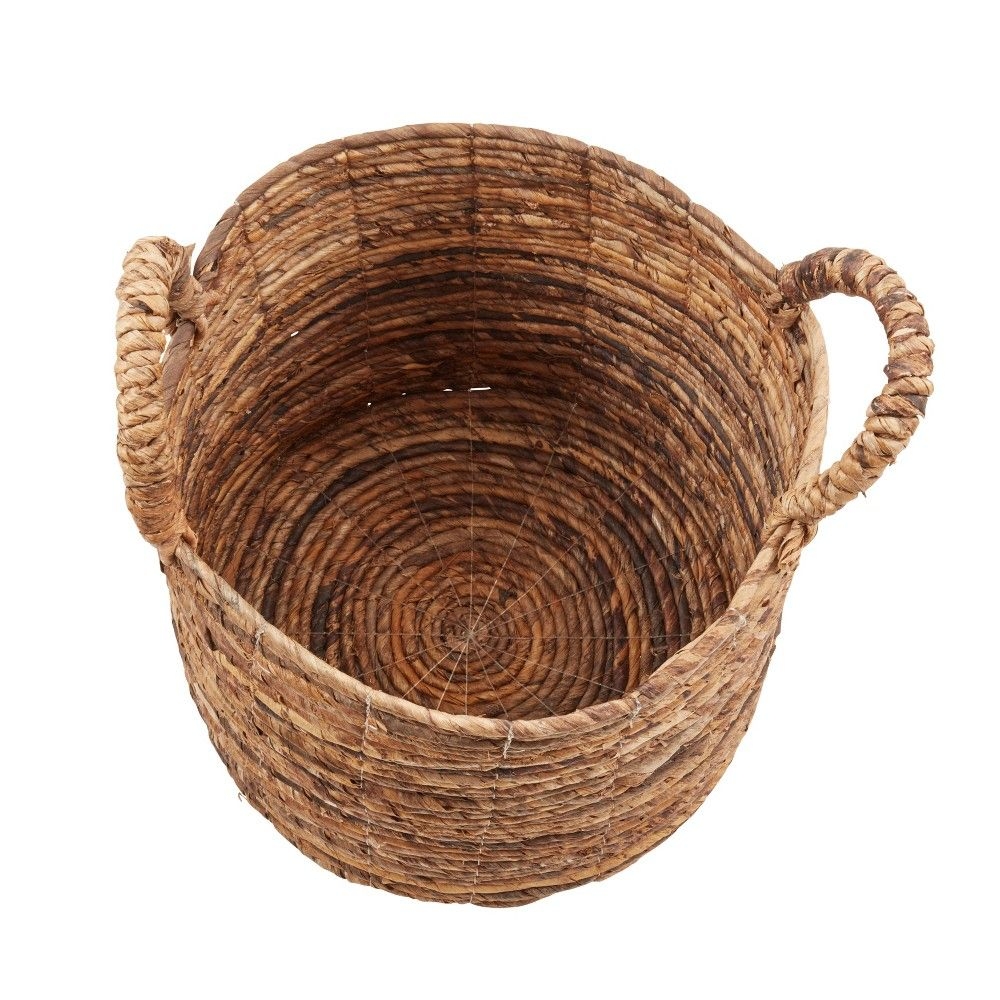 Saro Lifestyle Rustic Abaca Woven Basket (Set of 3), Beige