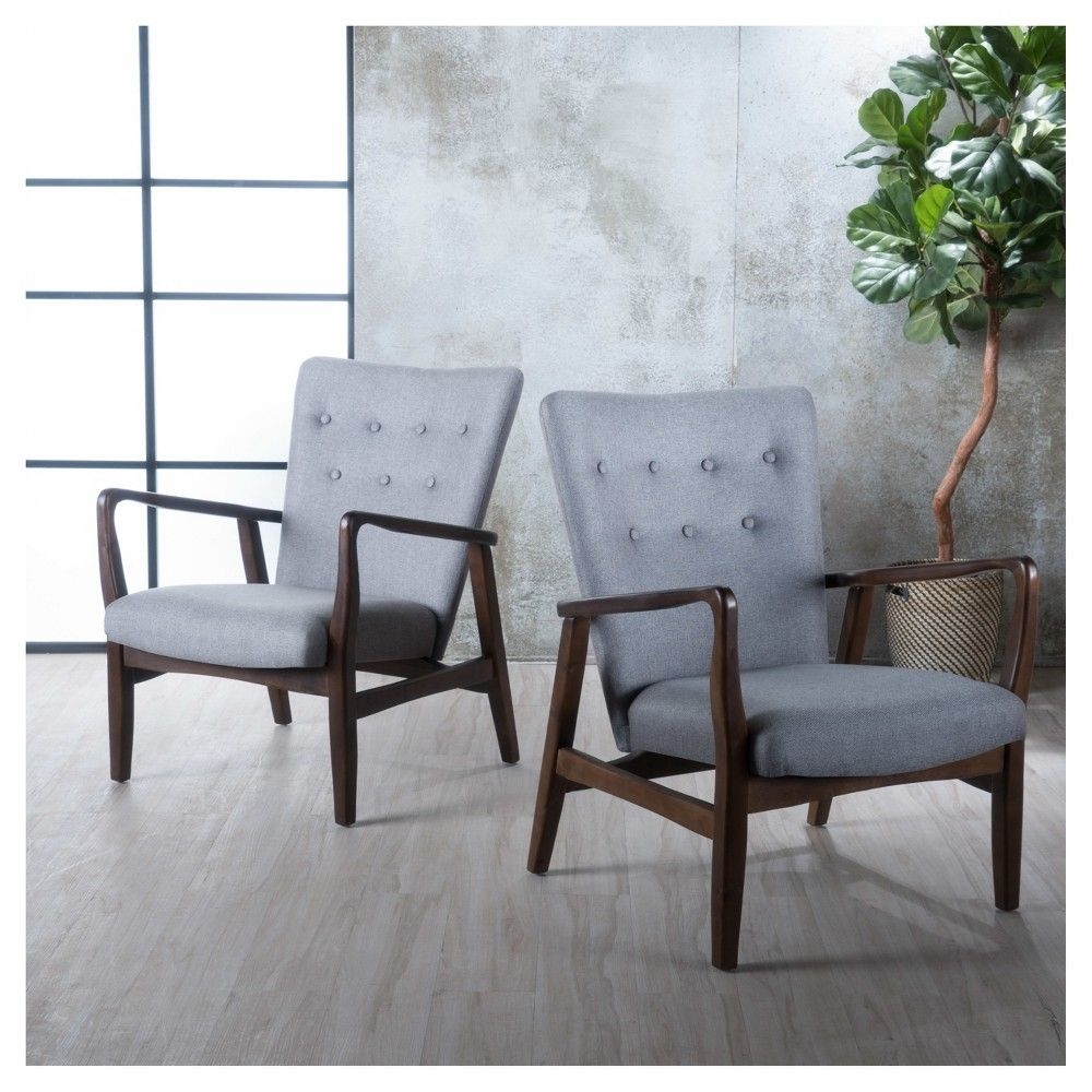 Set of 2 Becker Upholstered Armchairs Gray - Christopher Knight Home