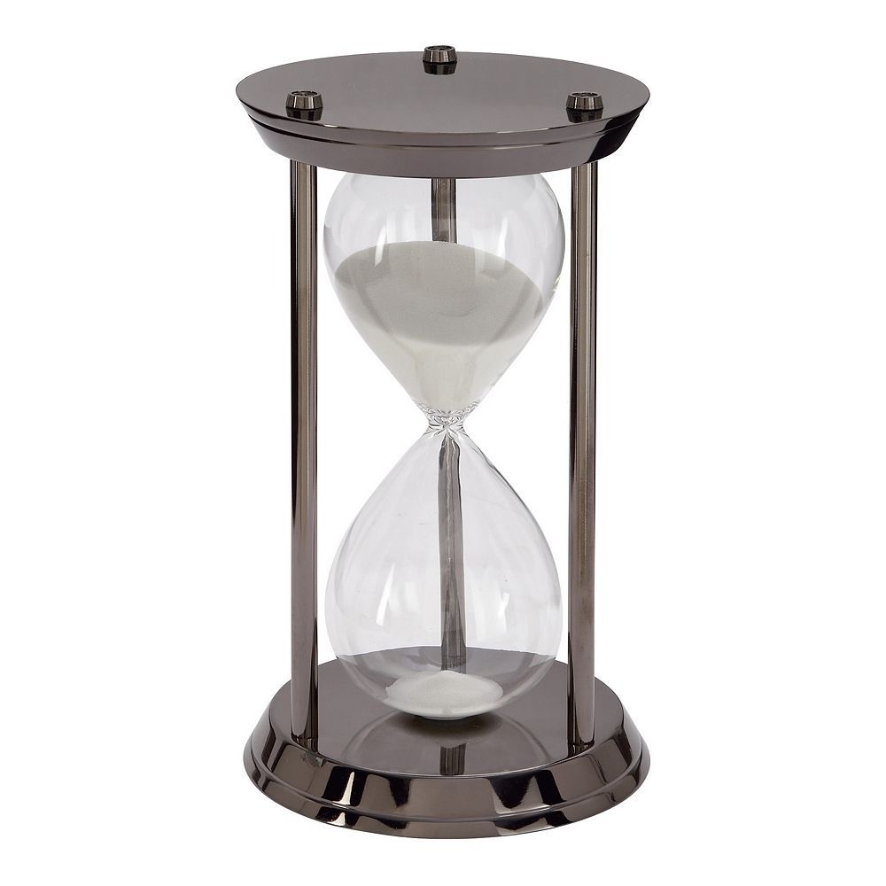 Stella & Eve Contemporary Sand Timer Table Decor, Black, Medium