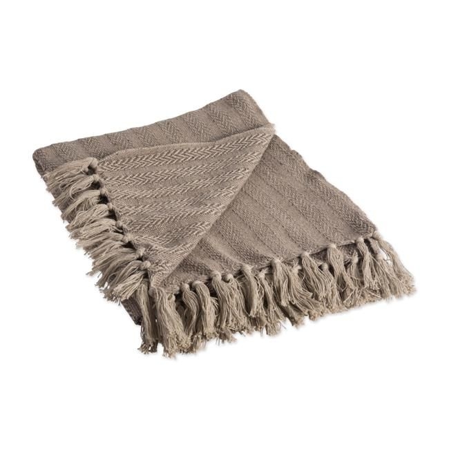 Stone Tonal Textured Blanket Throw