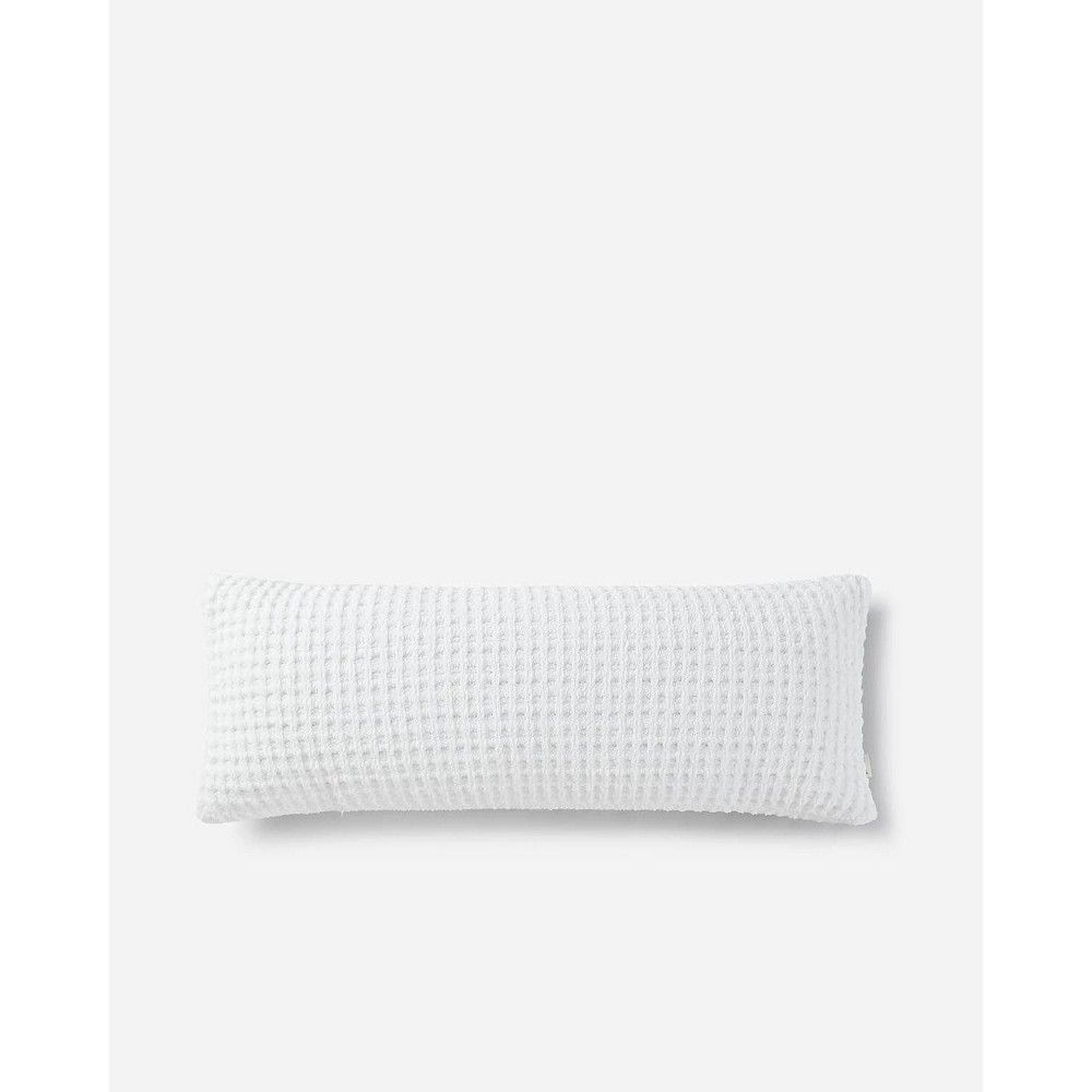 Sunday Citizen Snug Waffle Lumbar Pillow, Clear White, Size: 36" x 14"