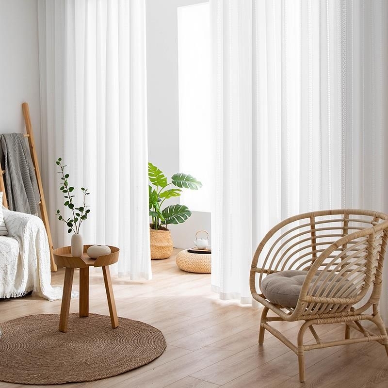 Temu1pc Rideau En Fil Pour Salon, Translucide Et Non Translucide, Fil Blanc, Fentre Flottante, Balcon En Fil, cran Solaire Occultant, Fil De Fentre Blanc