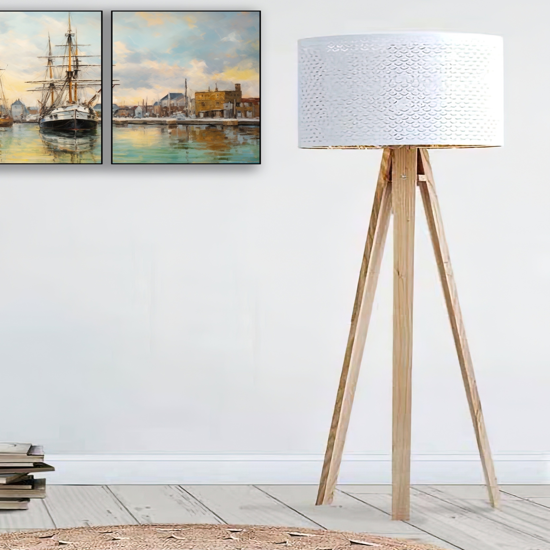 Temu3pcs/set Monet Oil Painting Canvas Print Posters, Boats In Port Of Honfleur Claude Canvas Wall Art Paintings, Artwork Wall Painting For Living Room Bedroom Bathroom Office Hallway Kitchen Wall Decors, No Frames