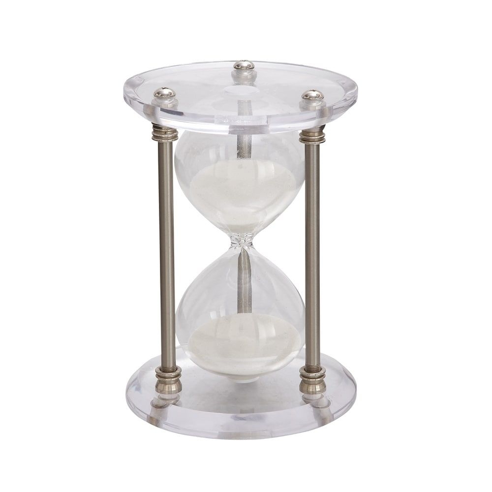 The Novogratz Metal Hourglass Sand Timer with Acrylic Base