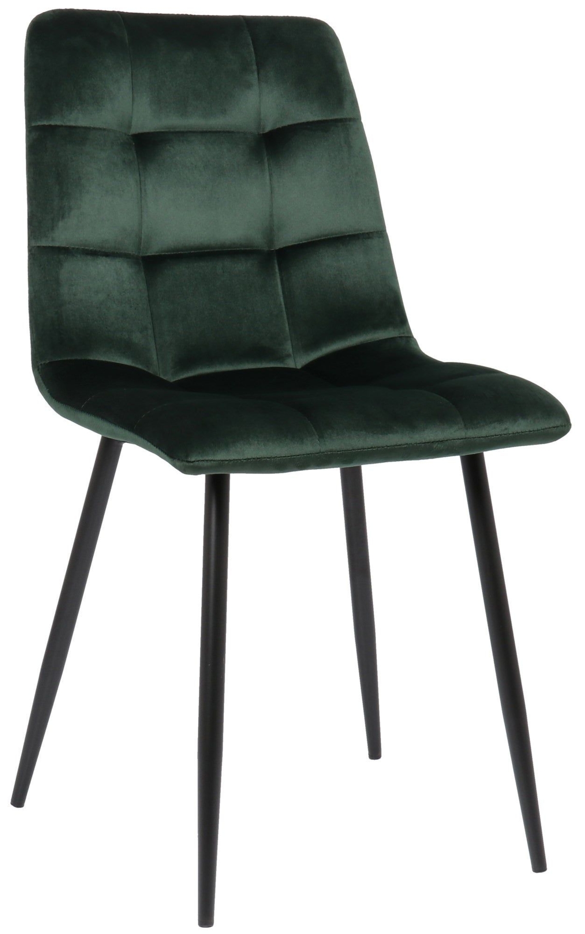 TPFLiving dining room chair Till velvet frame metal matt black - Grn