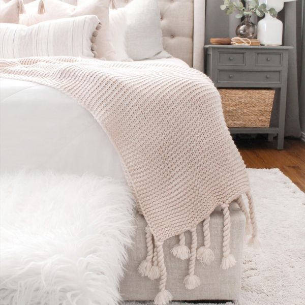 Trestles Oversized 60x90 Throw Blanket in Blush by Pom Pom at Home