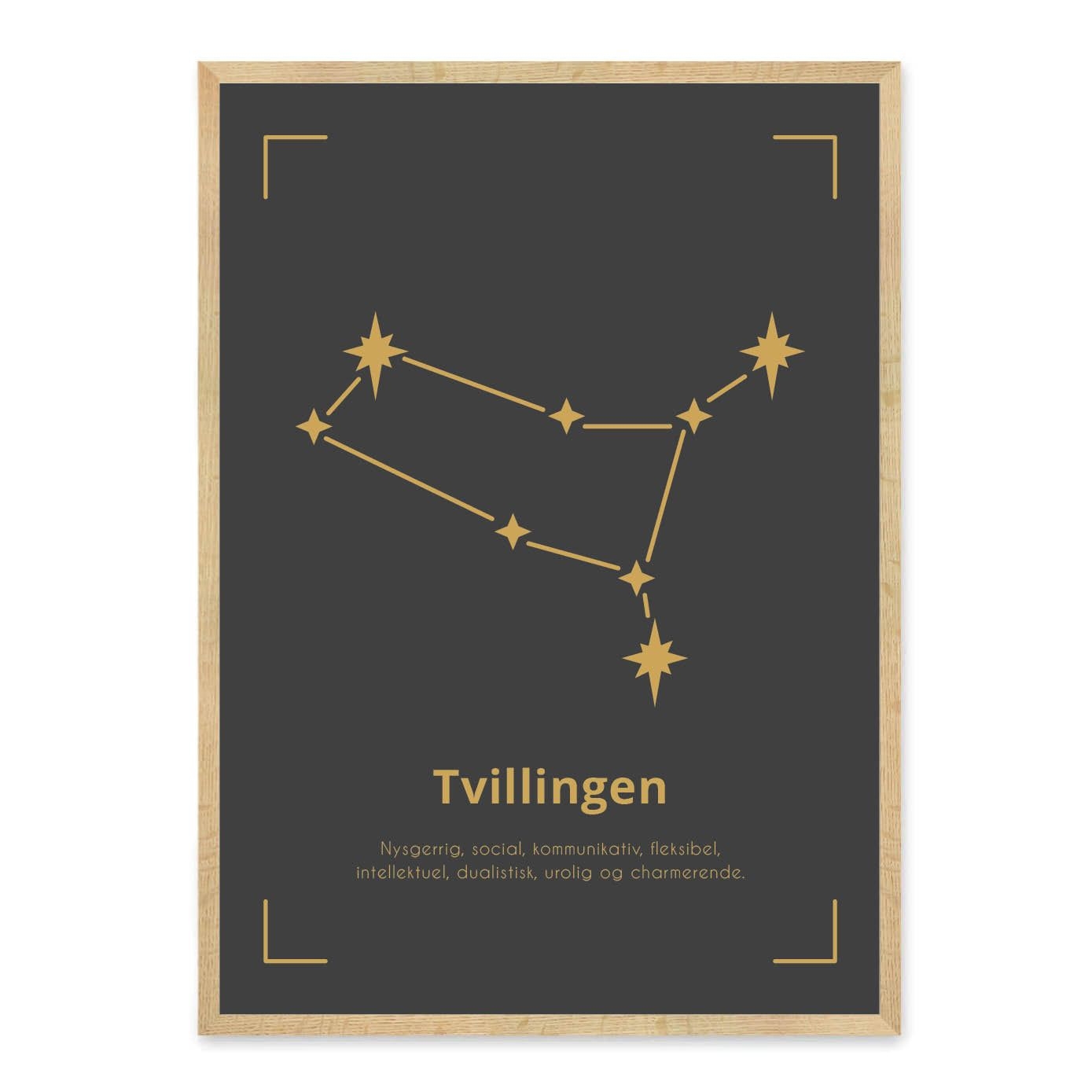 Tvillingerne Stjernetegn Plakat - A4
