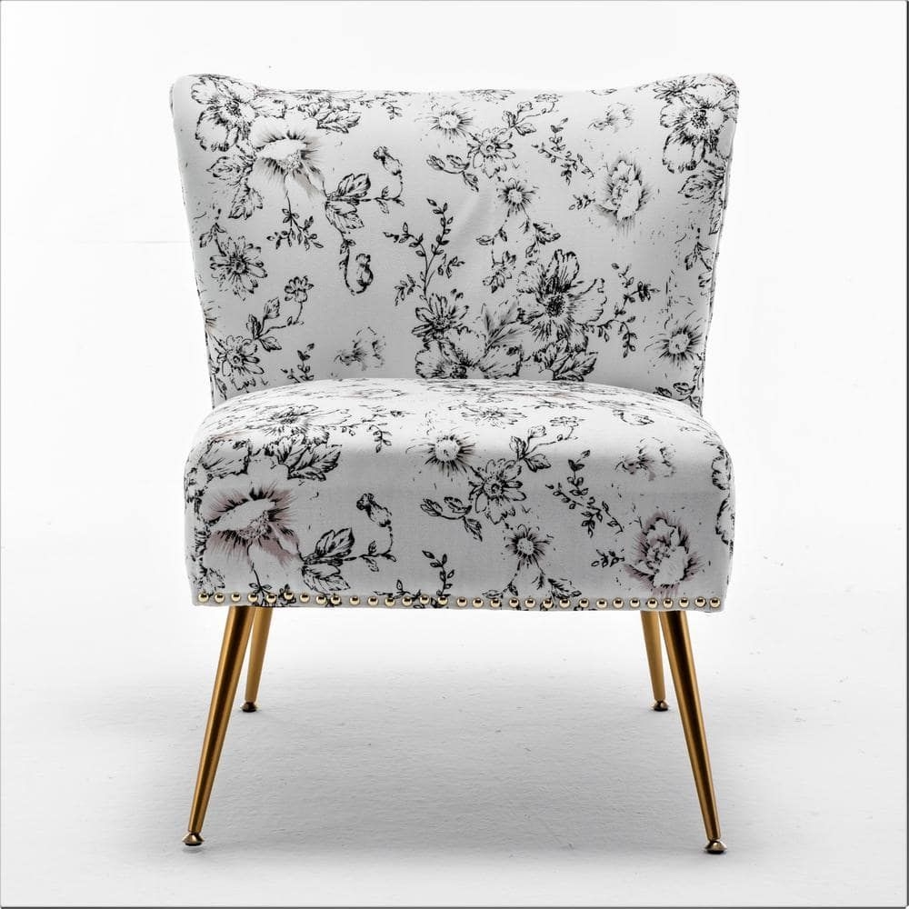 US Pride Furniture Friant 25 in. W White Microfiber Upholstered Slipper Chair
