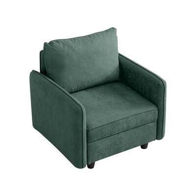 Utopia 4niture Katy Emerald Linen Upholstered Single Seat Sofa, Green