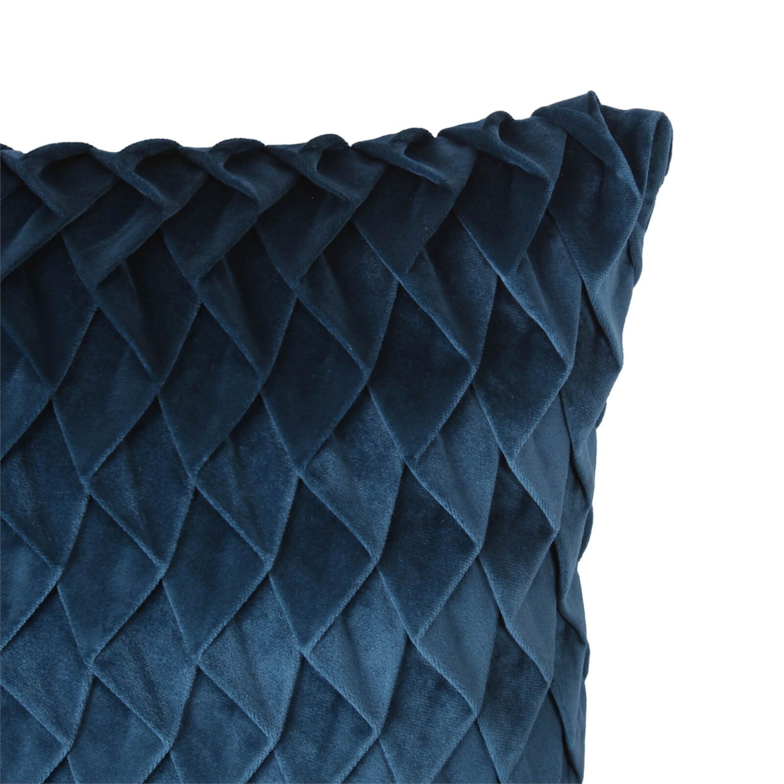 Velvet Pintuck Cushion - Teal Blue