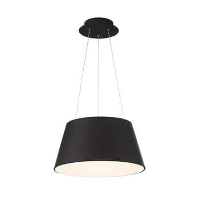 WAC Lighting Vida 18 in. 280-Watt Equivalent Integrated LED Black Pendant with PC Shade