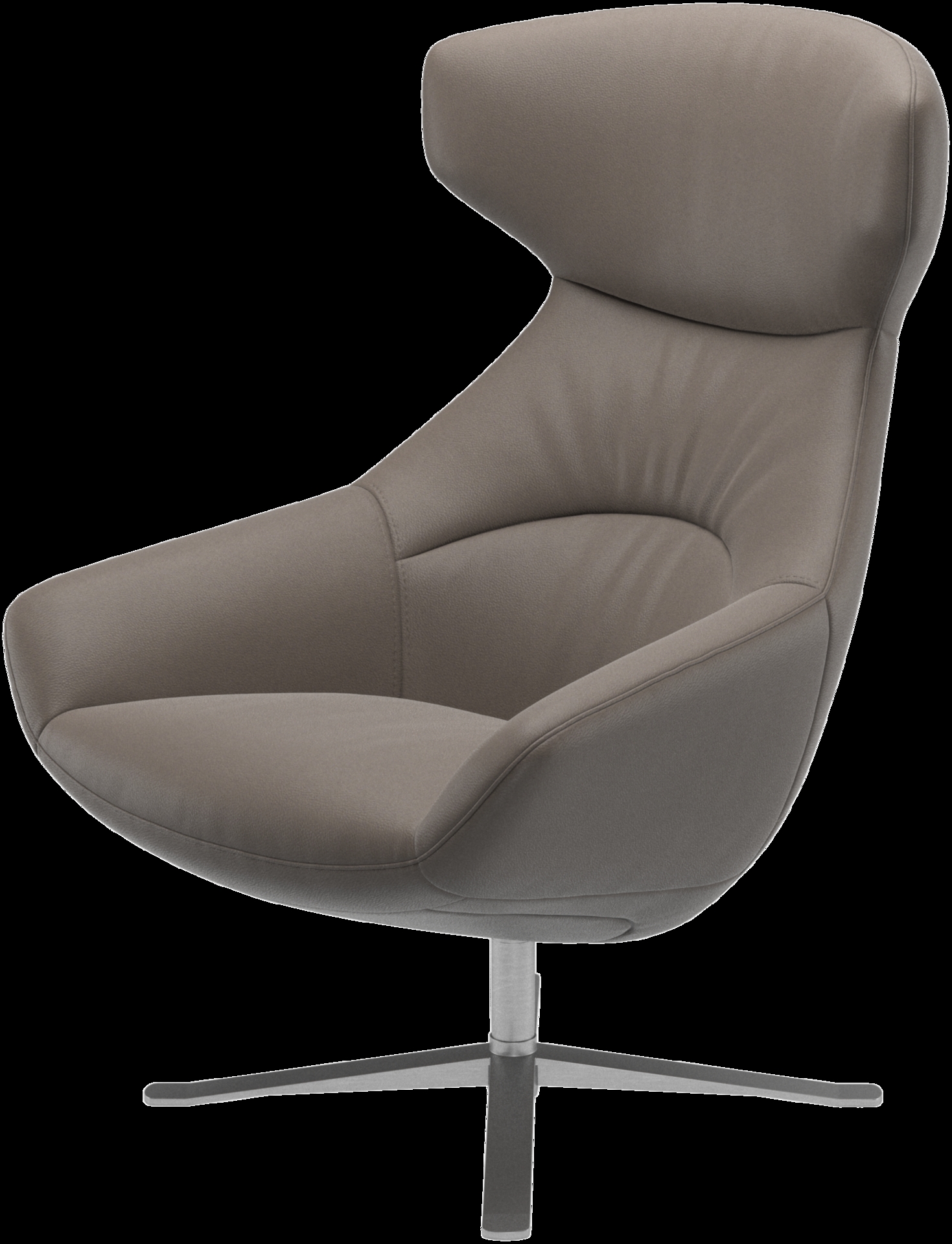 BoConcept Porto chair with swivel function, brown leather/metal