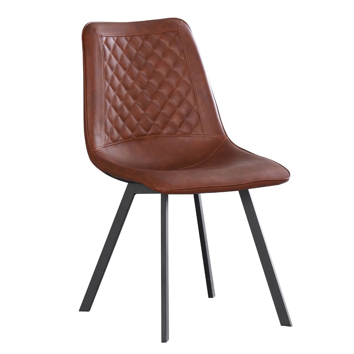 Bruce Quilted Dining Chair - brown