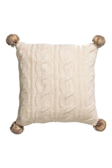 Cable-knit cushion cover