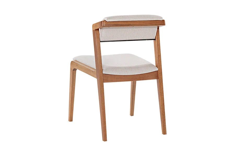 Conjunto Sala de Jantar Mesa Redonda Didion e 4 Cadeiras Estofadas Santorini - Avel e Tecido Cru