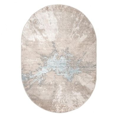 Contemporary Abstract Cyn Beige 4 ft. x 6 ft. Oval Area Rug
