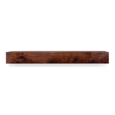 Dogberry Collections 36 in. Modern Farmhouse Mahogany Fireplace Shelf Mantel, Brown