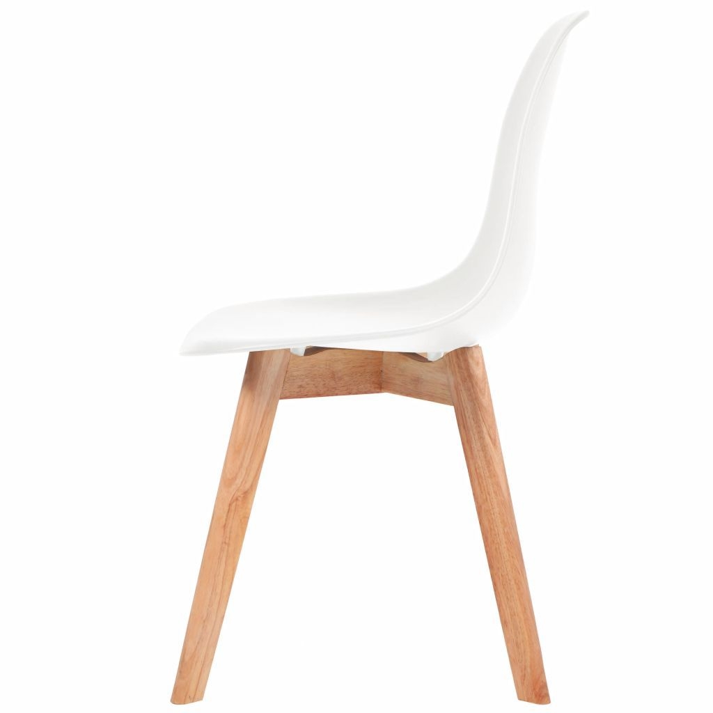Eetkamerstoelen 6 st kunststof wit