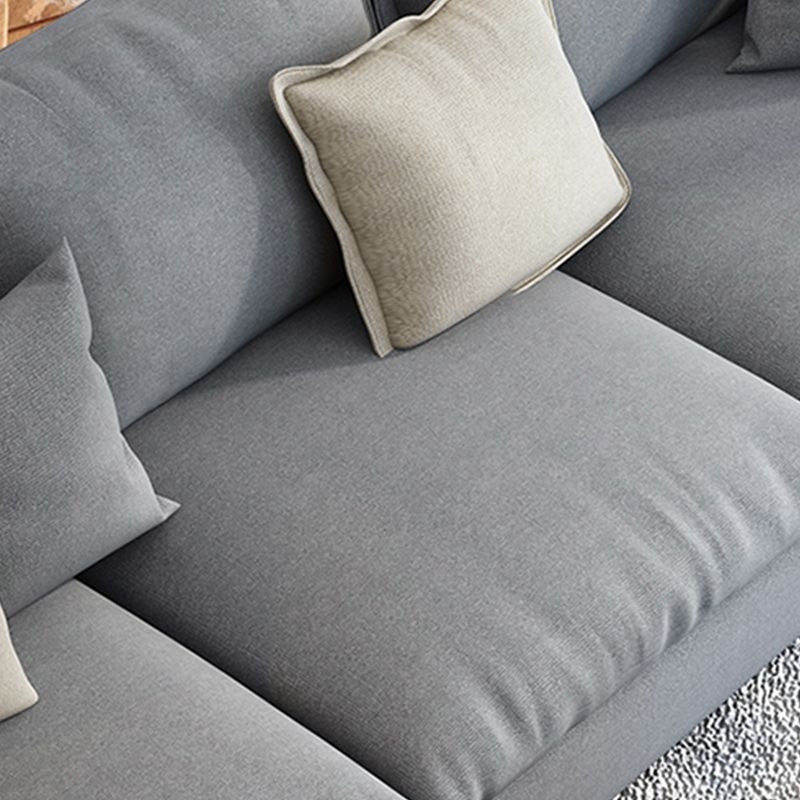 Fabric Living Room Pillow Top Arm Standard Cushions Light-grey Settee - 27''H x 83''L x 35''W / Cotton