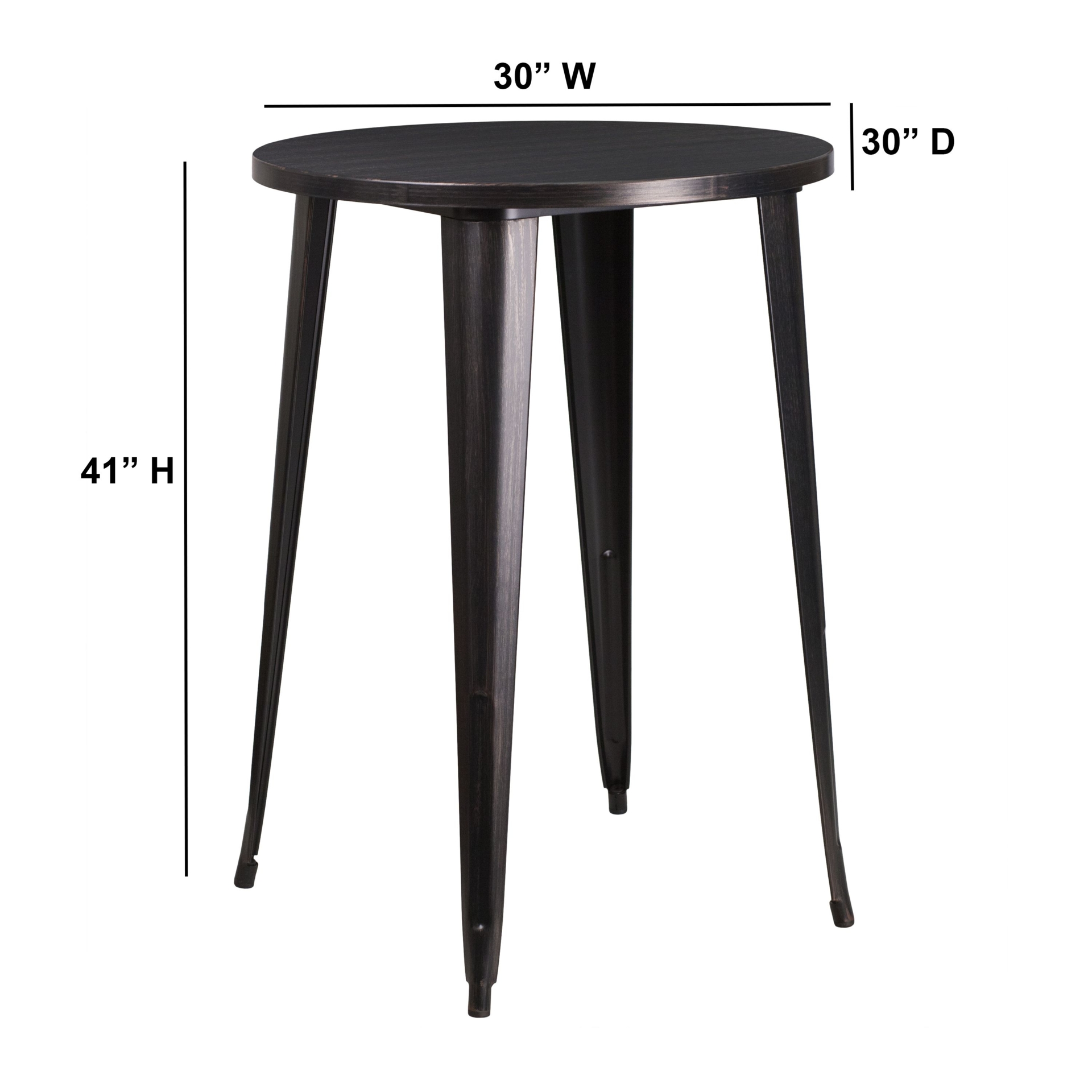 Flash Furniture 30RD Metal 5" High Bar Table in Gold | Mathis Home