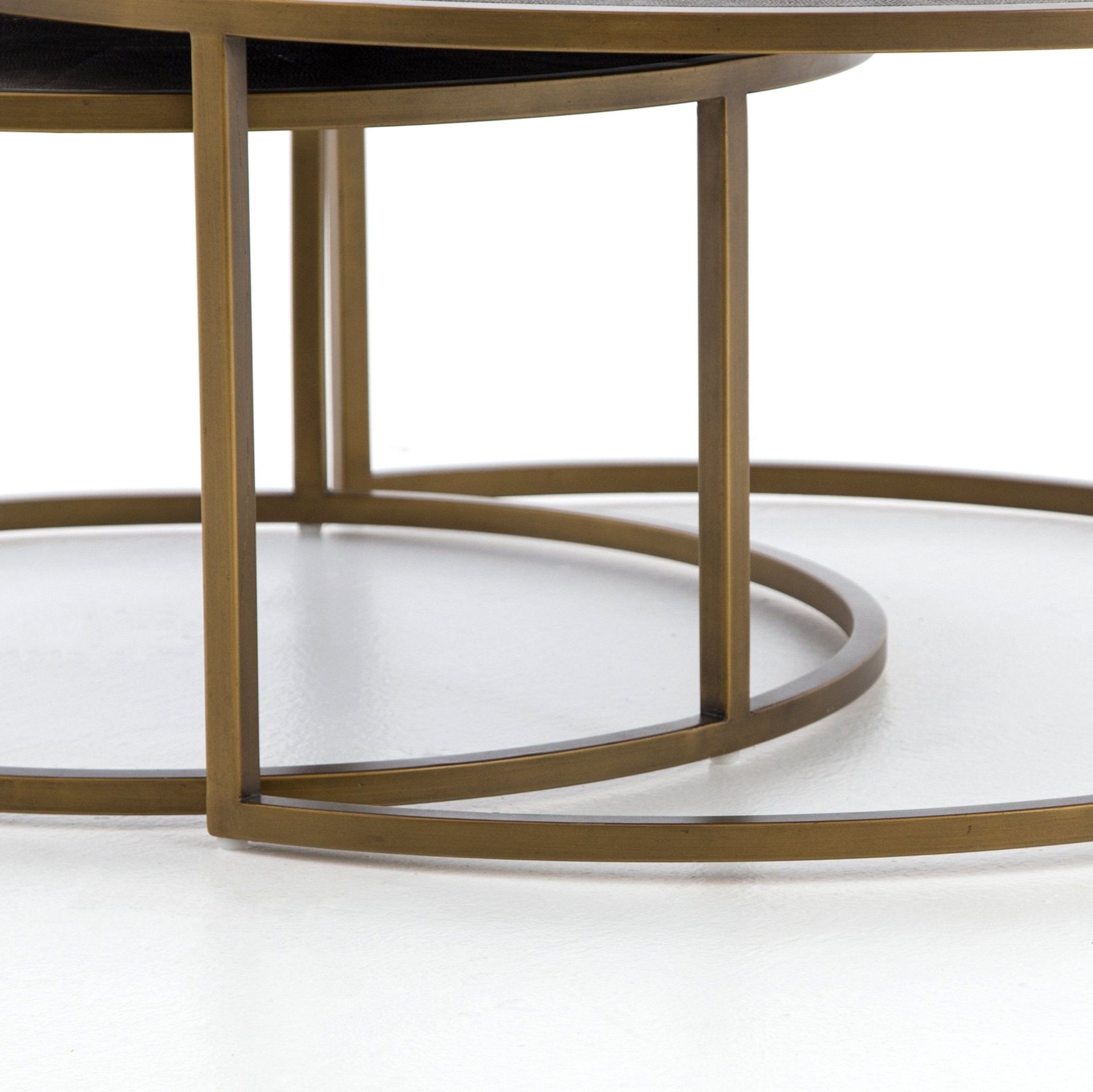 Four Hands Shagreen Nesting Coffee Table - Color: Gray