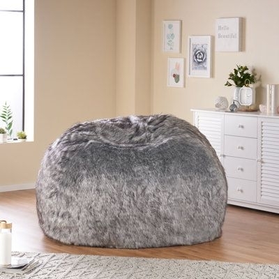 Home Loft Concepts Margot Short Large Faux Fur Classic Bean Bag Faux Fur, Size 42.0 H x 52.0 W x 52.0 D in | Wayfair