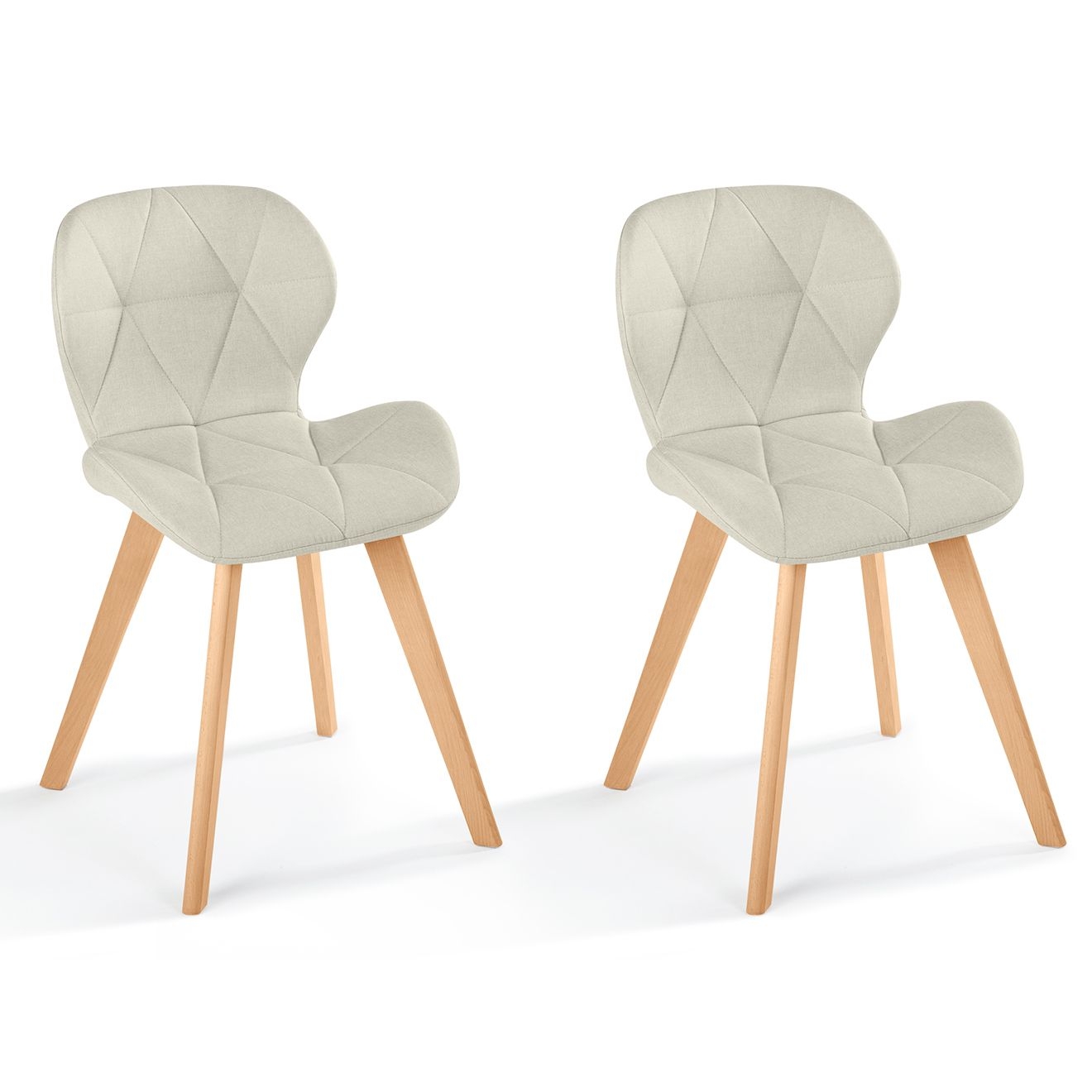 Idomya - 2 Chaises gatsby  beige - 50x47.5x79 cm