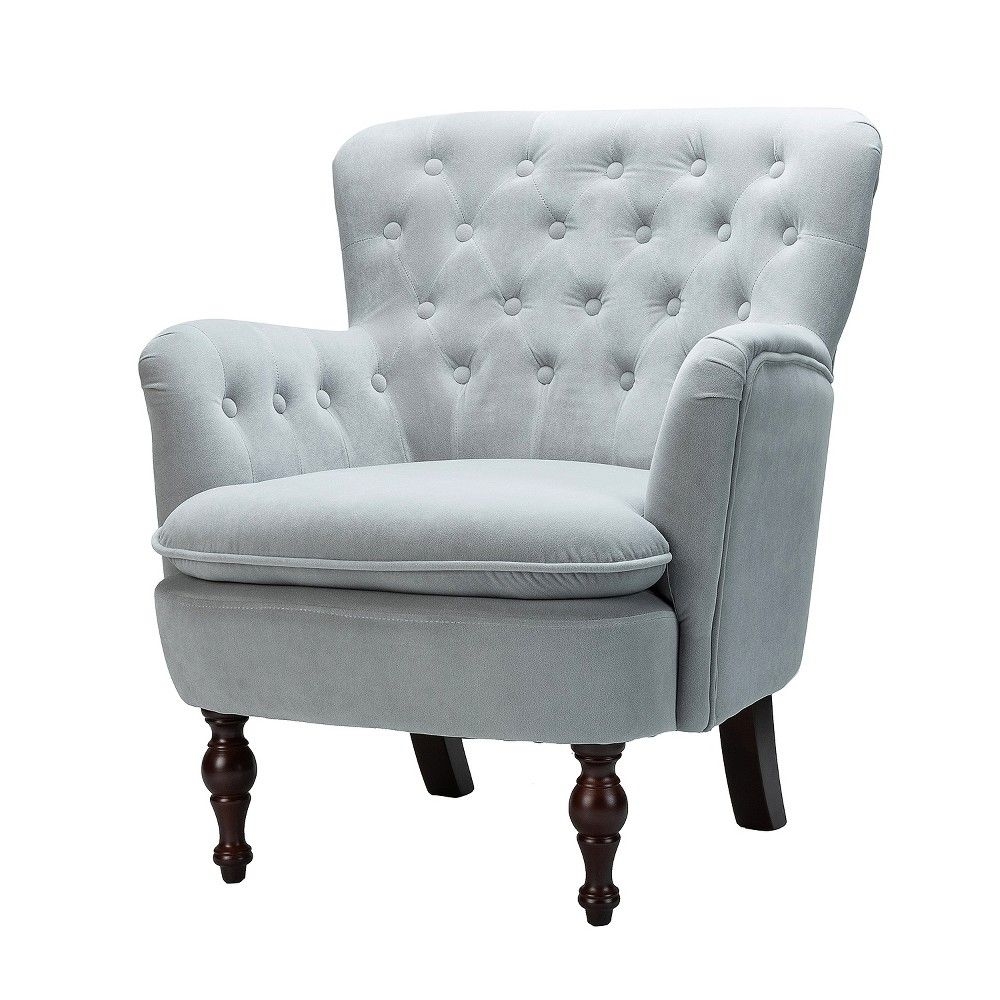 Karat Home | Isaac Velvet Wingback Accent Chair - Pewter
