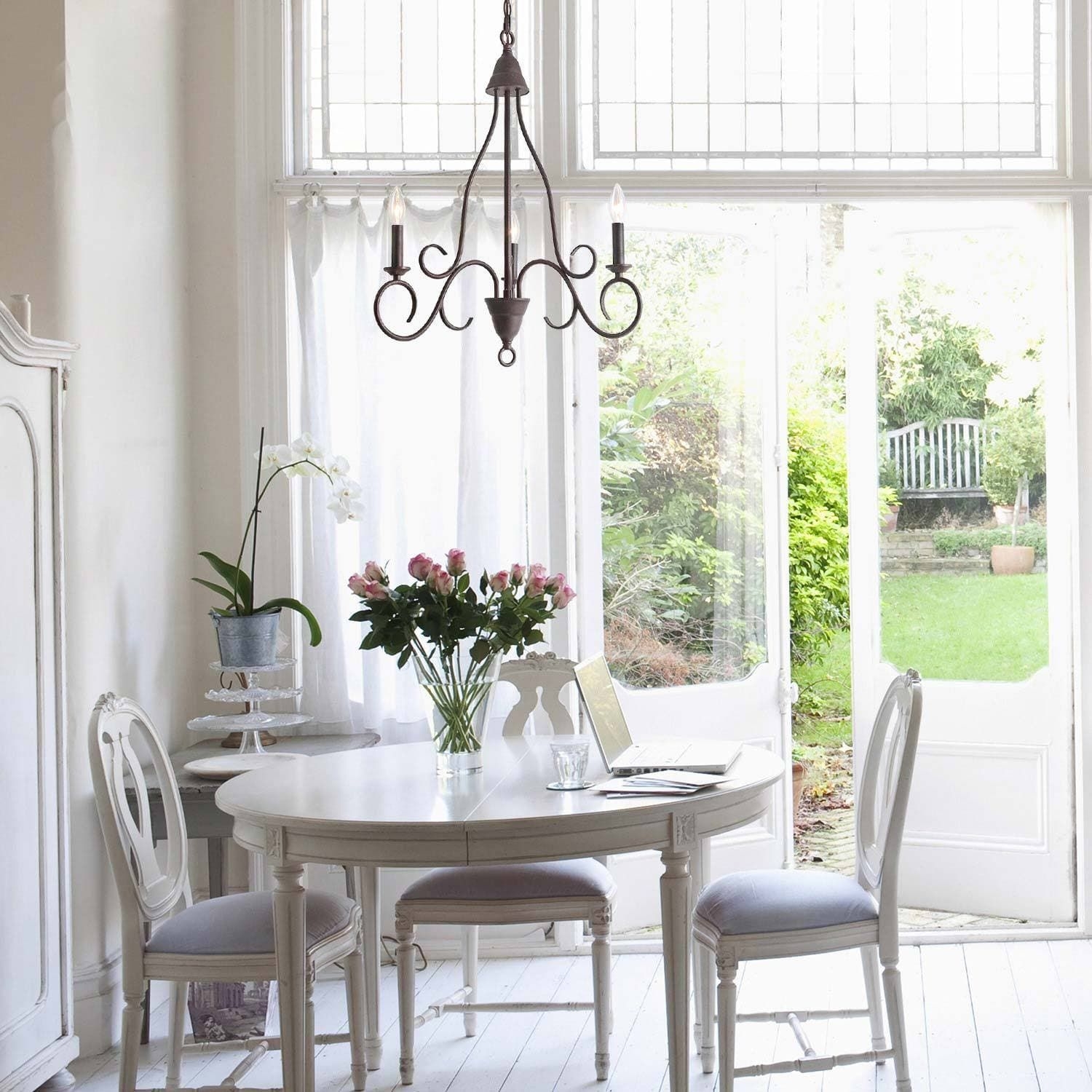 LNC Transitional Chandeliers with Crystal Chandelier - 3 Lights