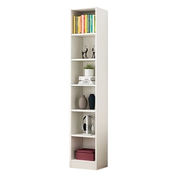 Manufactured Wood Standard Bookshelf Contemporary Closed Back Vertical Bookshelf - White / 13.8L x 9.4W x 70.9H / Bookcases