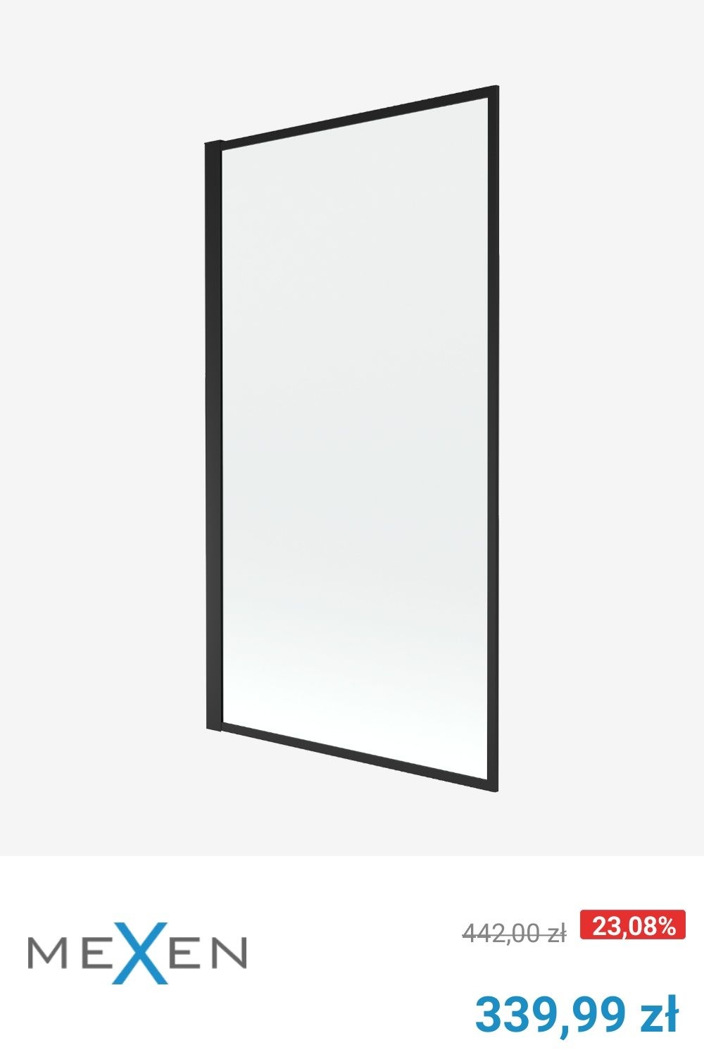 Mexen Alex parawan nawannowy 1-skrzydowy 70 x 140 cm, czarny wzr - 893-070-001-70-70