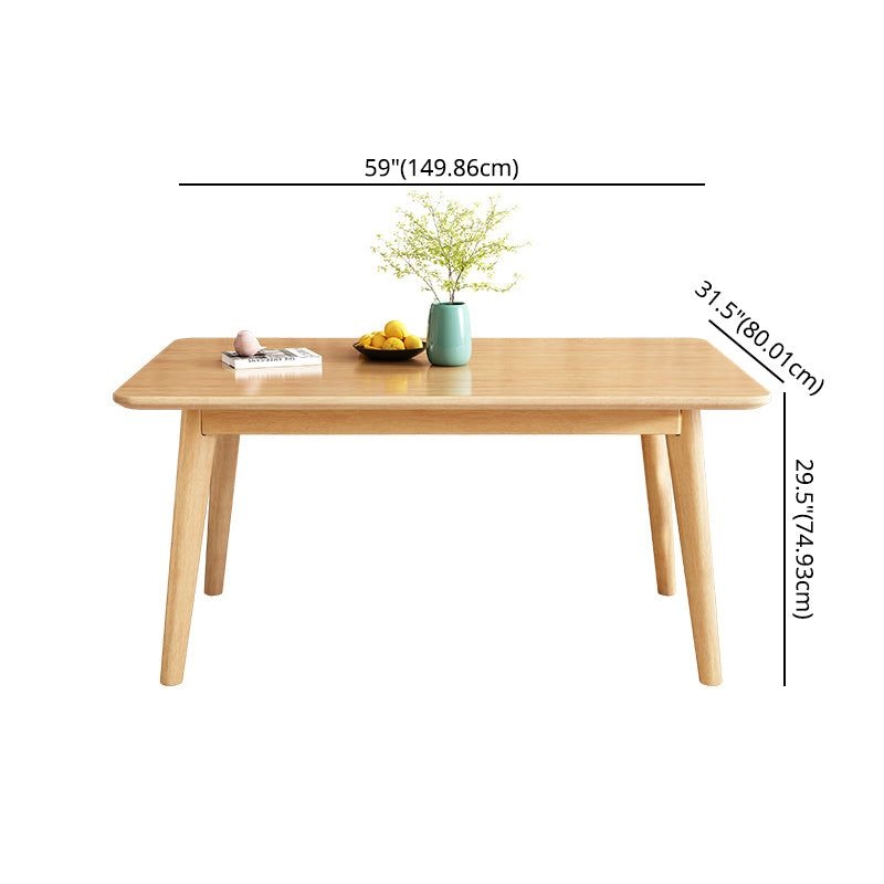 Minimalist Wooden Table Set for 4/6 with Rectangle Table Dining Set for Restaurant - 55.1L x 31.5W x 29.5H / 7 Piece Set