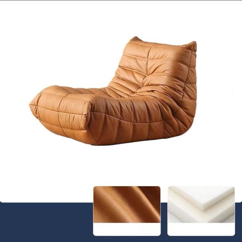 Modern Sewn Pillow Back Armless Sofa with 1 to 3 Seats for Apartment - 41L x 37W x 28H / Yellow / Leather