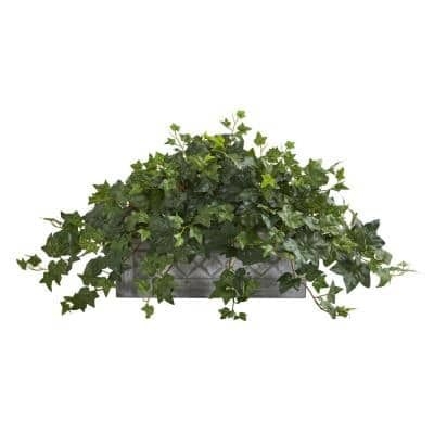 Nearly Natural Indoor Puff Ivy Artificial Plant in Stone Planter