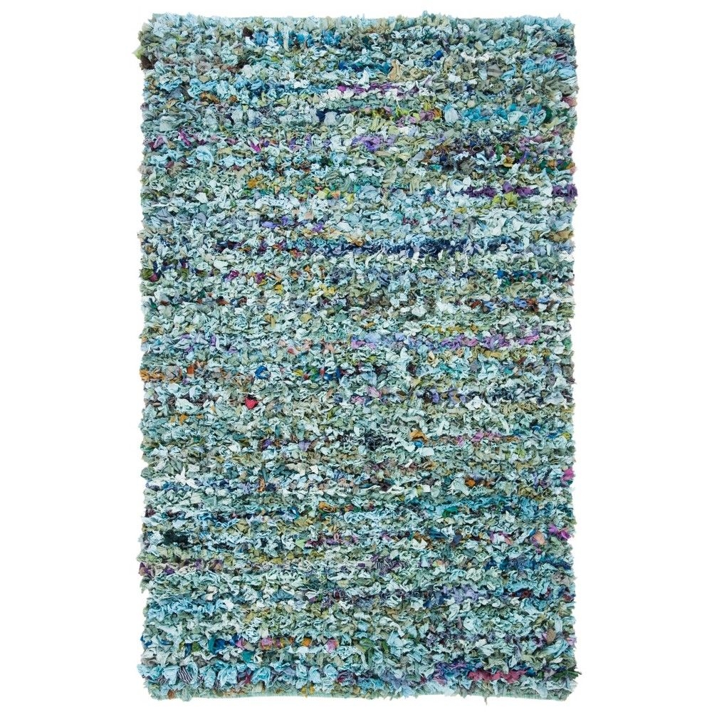 Rio Shag SG951 Hand Woven Area Rug - Blue/Multi - 6'x9' - Safavieh