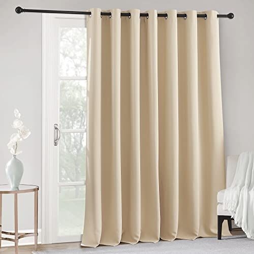 Ryb Home Blackout Curtains  Drapes  Light Block Extra Wide Curtain For Sliding Door Window Outdoor Indoor Privacy Curtains For Living Room Bedroom Din