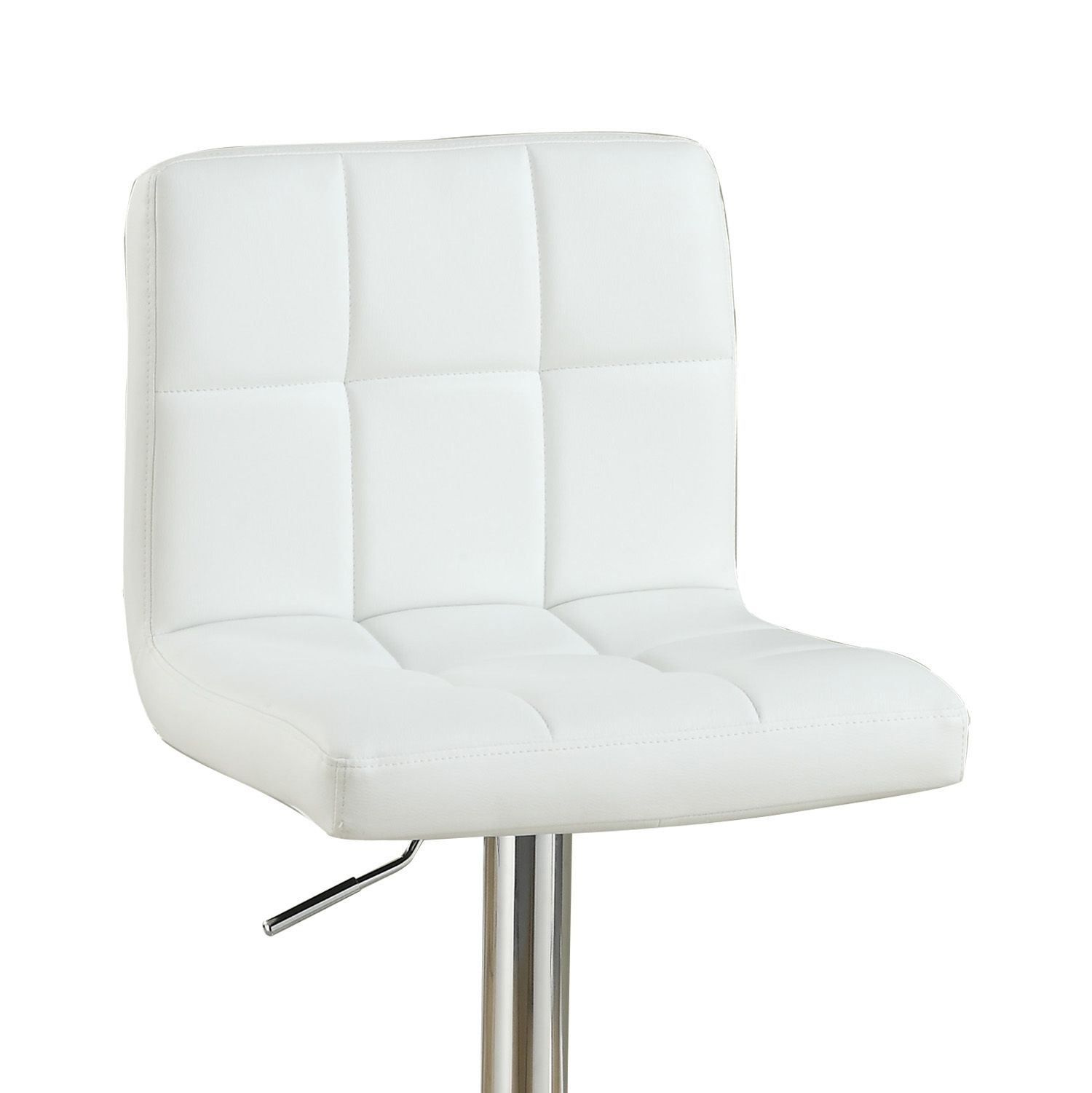 Simple Relax Set of 2 Adjustable White Faux Leather 37" High Bar Stools | Mathis Home