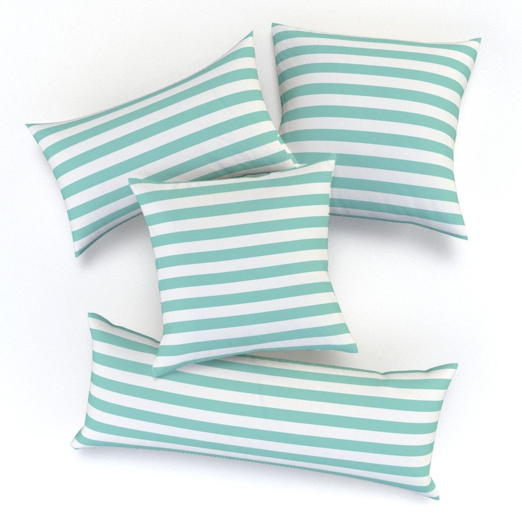 Spoonflower Lumbar Throw Pillows - Stripe Mint Stripes Baby Nursery Coordinate
